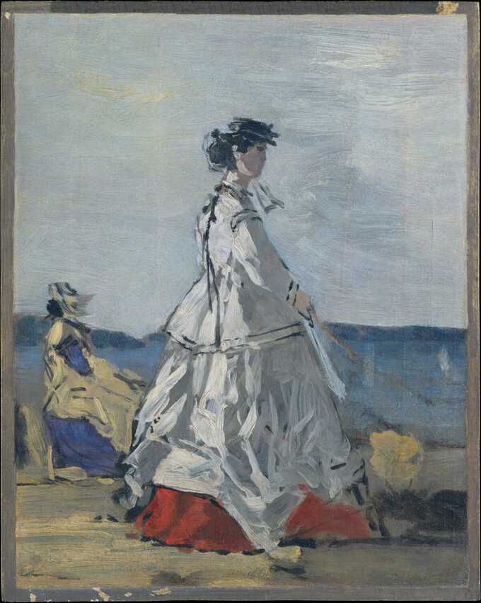 Eugène Boudin : La princesse Pauline Metternich (1836-1921) sur la plage