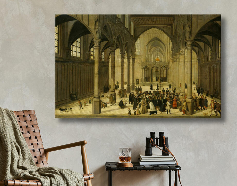 Cornelis van Dalem : Intérieur de l'église avec le Christ prêchant à une congrégation