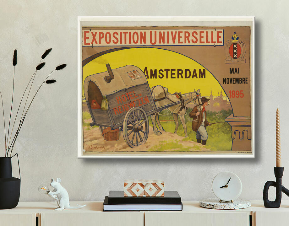 Johan Braakensiek : Affiche pour l'Exposition universelle de l'hôtellerie et de l'industrie du voyage à Amsterdam, 1895