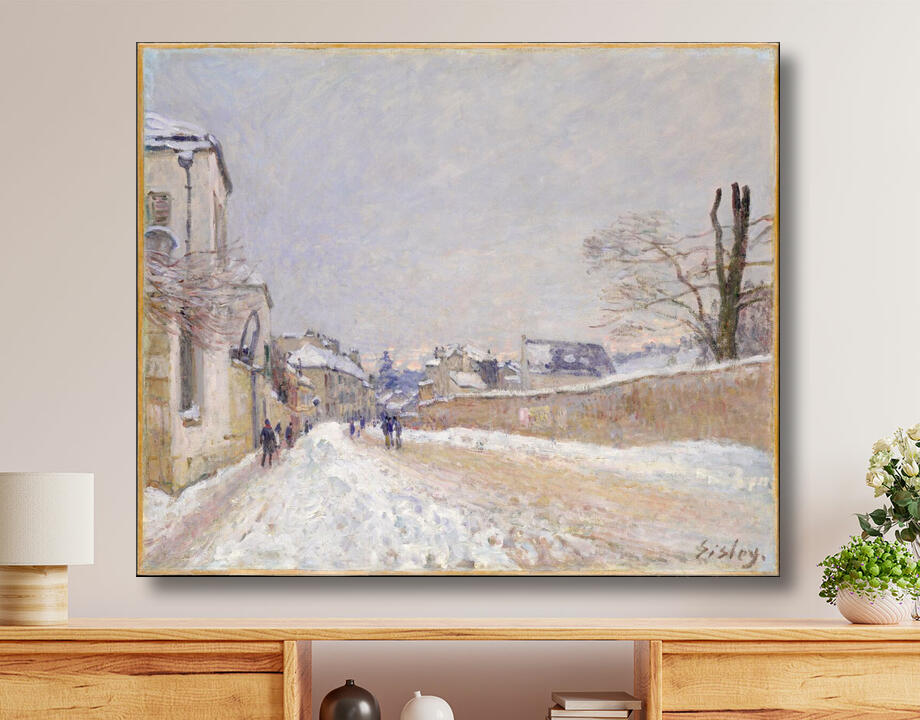 Alfred Sisley : Rue Eugène Moussoir at Moret: Winter