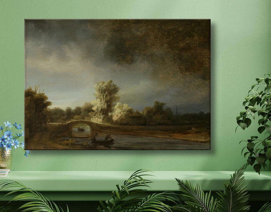 Rembrandt van Rijn : Paysage avec un pont de pierre