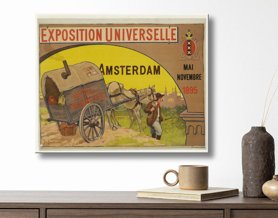 Johan Braakensiek : Affiche pour l'Exposition universelle de l'hôtellerie et de l'industrie du voyage à Amsterdam, 1895