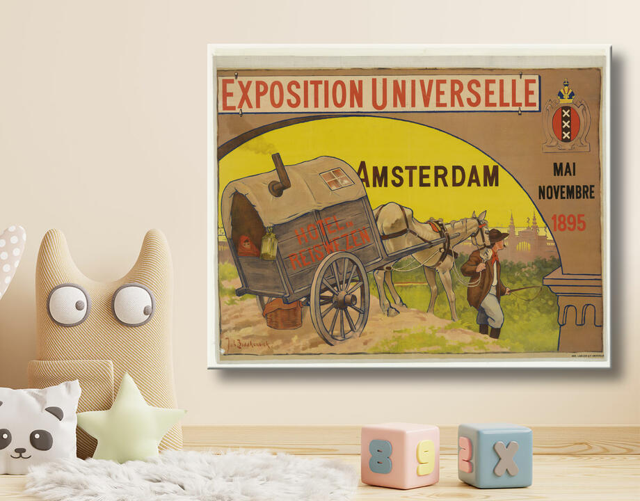 Johan Braakensiek : Affiche pour l'Exposition universelle de l'hôtellerie et de l'industrie du voyage à Amsterdam, 1895