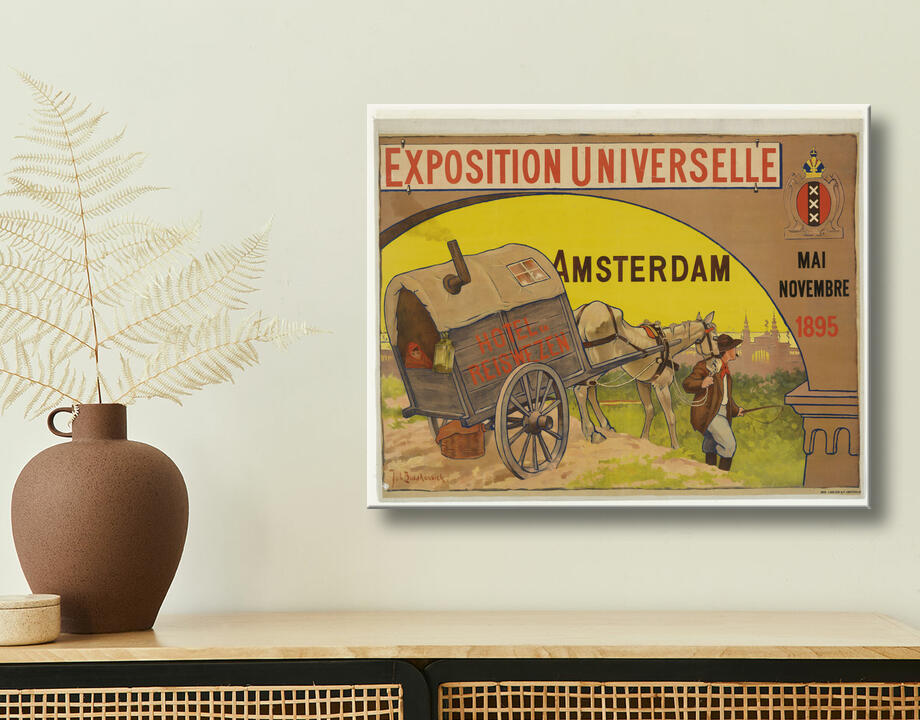 Johan Braakensiek : Affiche pour l'Exposition universelle de l'hôtellerie et de l'industrie du voyage à Amsterdam, 1895