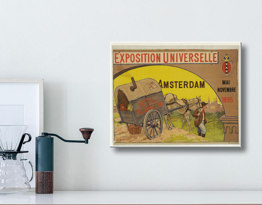 Johan Braakensiek : Affiche pour l'Exposition universelle de l'hôtellerie et de l'industrie du voyage à Amsterdam, 1895