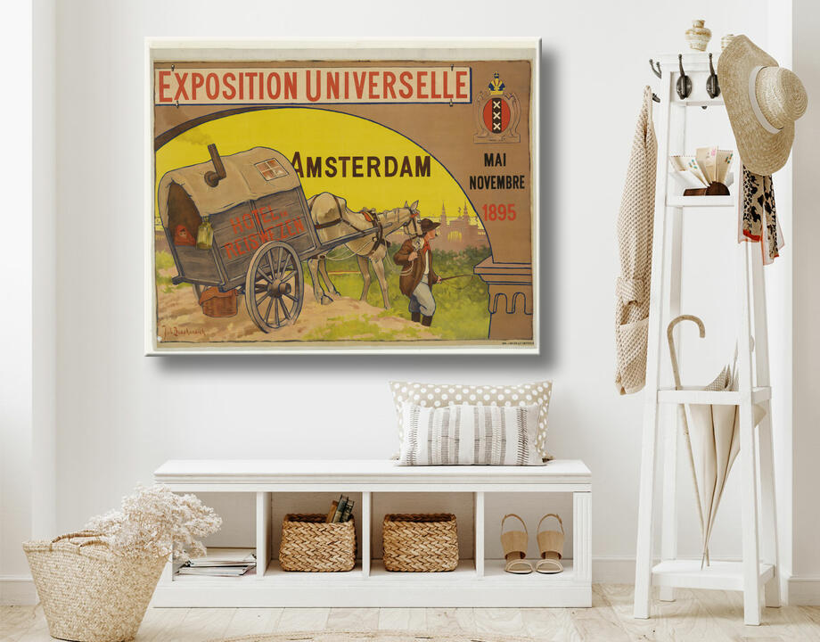 Johan Braakensiek : Affiche pour l'Exposition universelle de l'hôtellerie et de l'industrie du voyage à Amsterdam, 1895